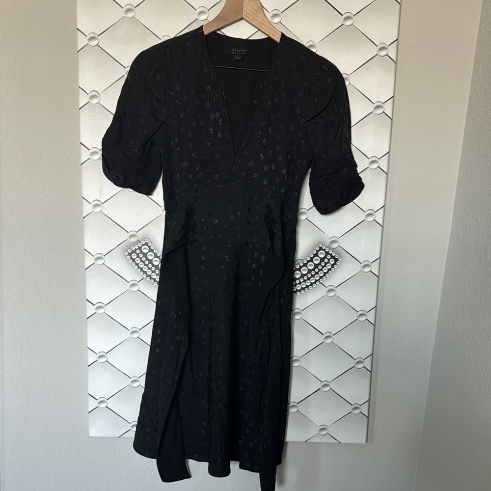 All Saints Black Midi Dress